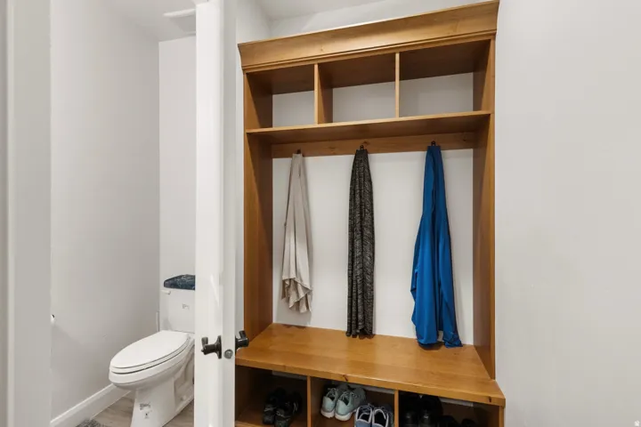 Mudroom featuring wood finished floors