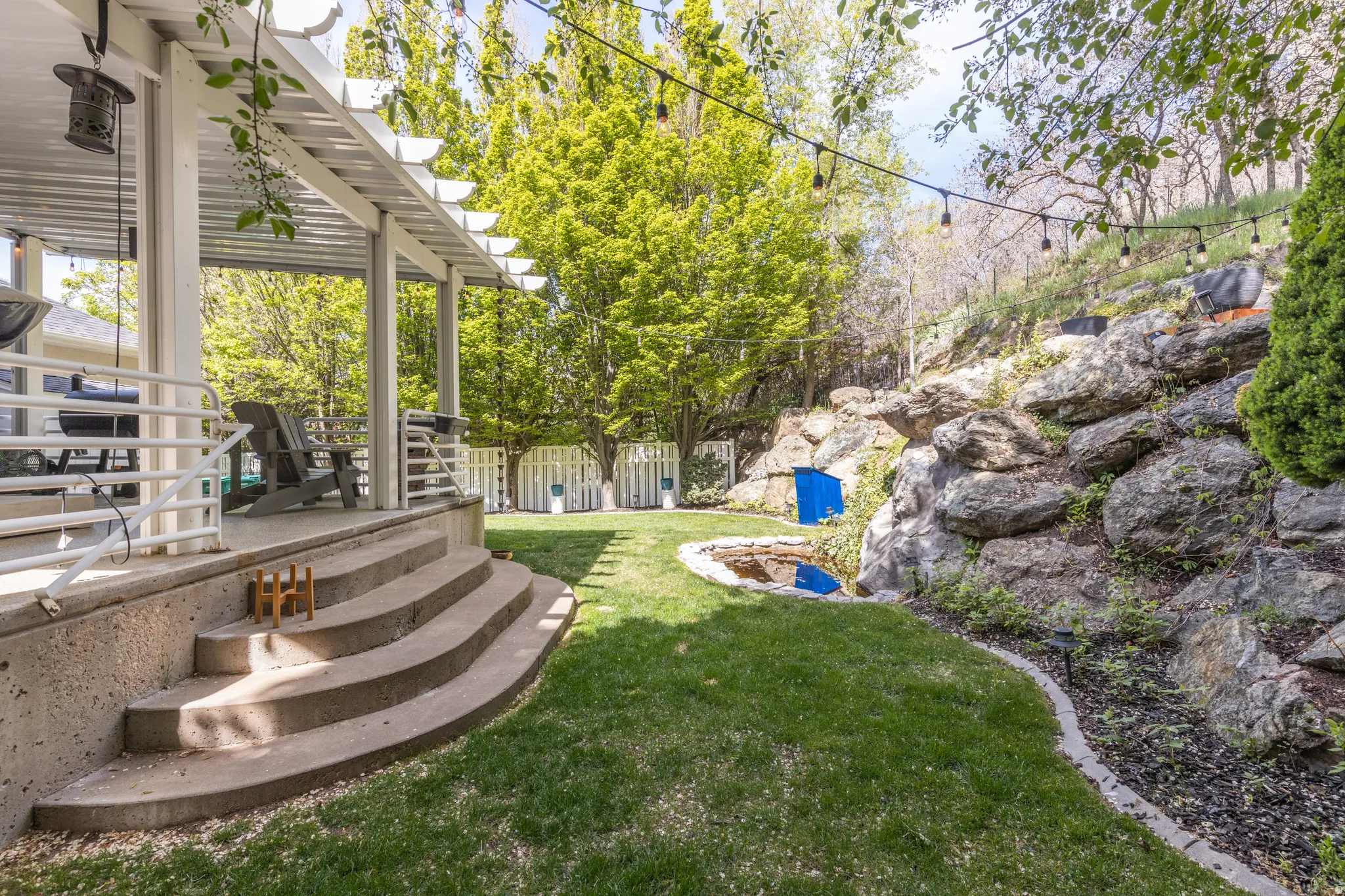 View of backyard with a deck