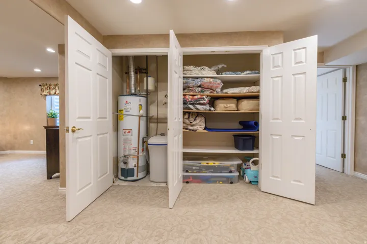 Closet with water heater