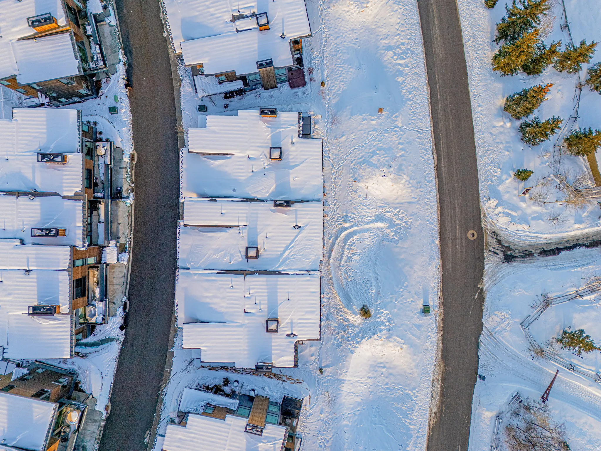 View of snowy aerial view