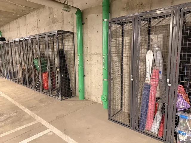Individual storage cages with secure locking mechanisms
