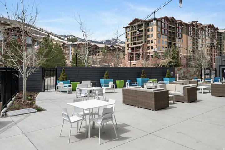View of patio with an outdoor living / dining area