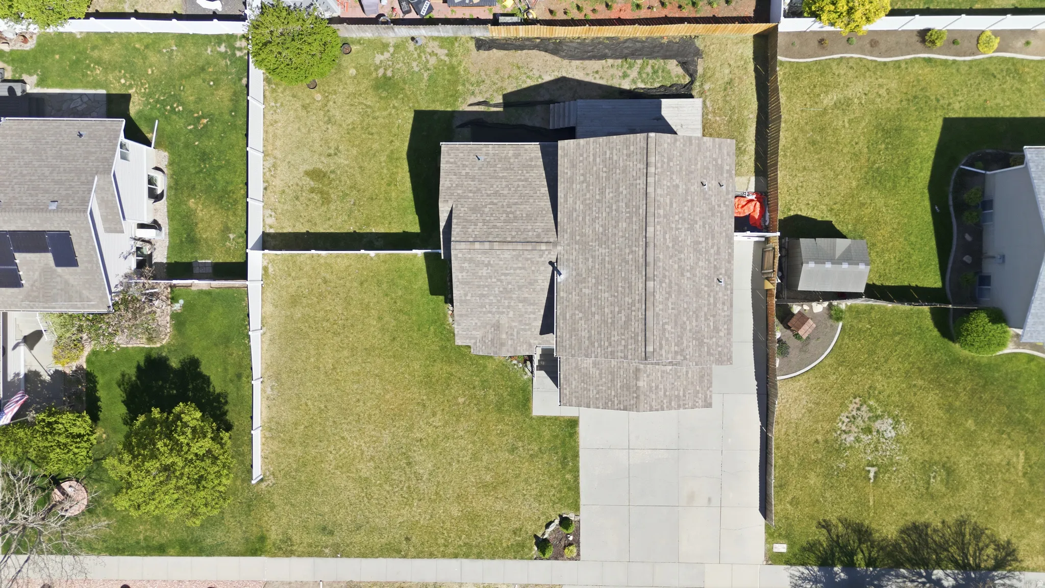 Aerial perspective of suburban area