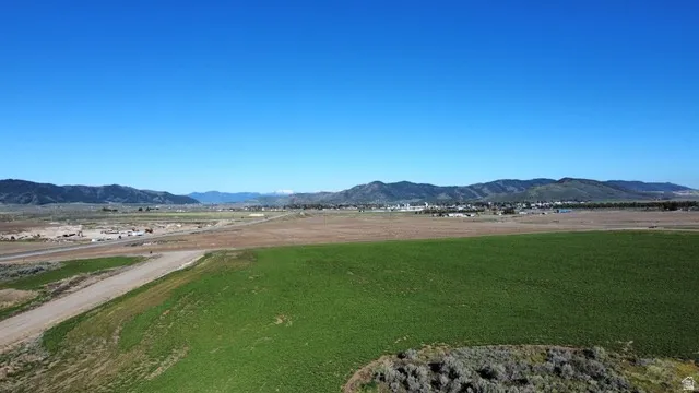View of mountain background with rural landscape