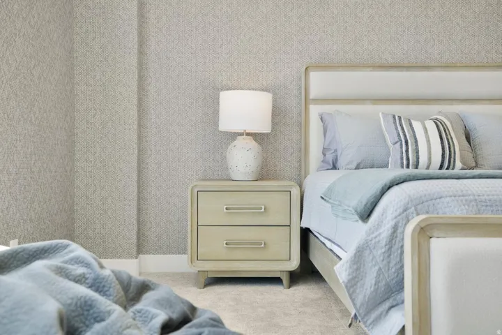 Bedroom with carpet