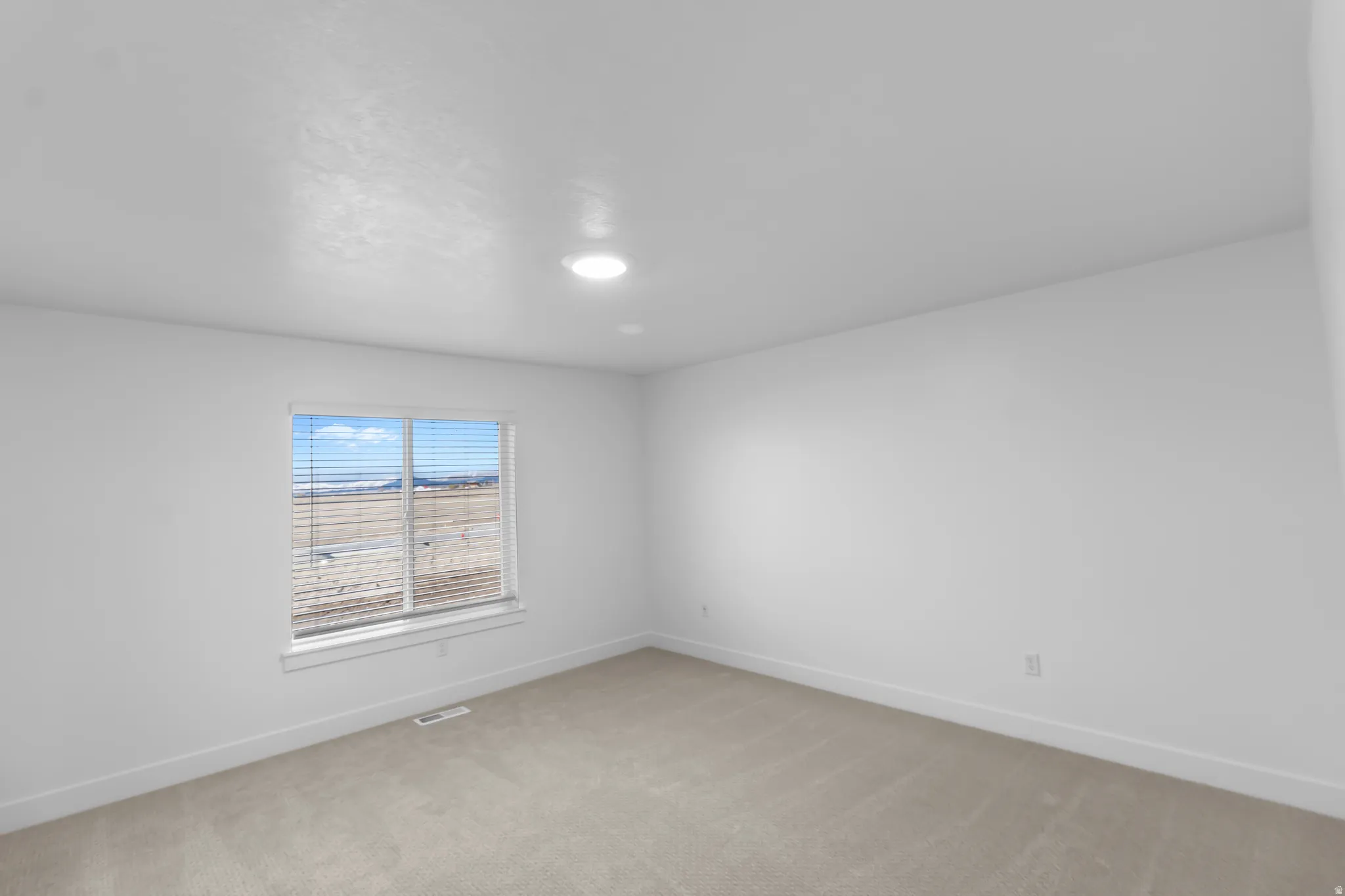 Carpeted spare room with baseboards