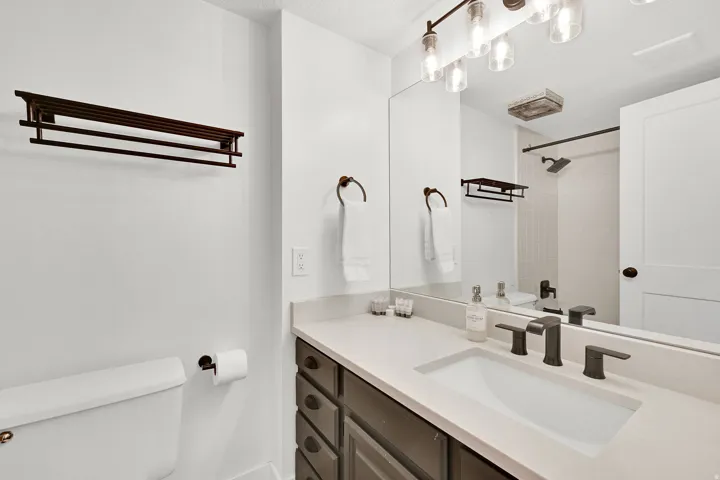 Full bathroom featuring vanity and a shower/tub combo