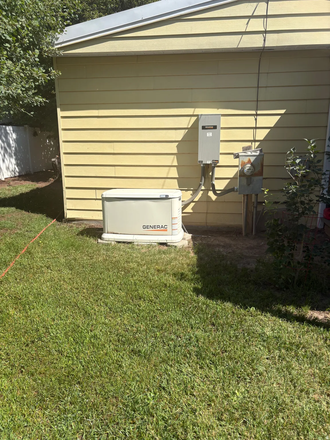 Exterior view of electric meter and a power unit