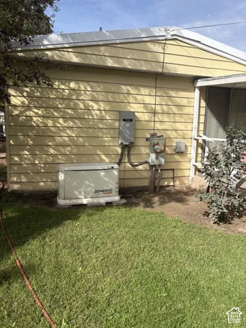 Exterior siding in a light yellow finish