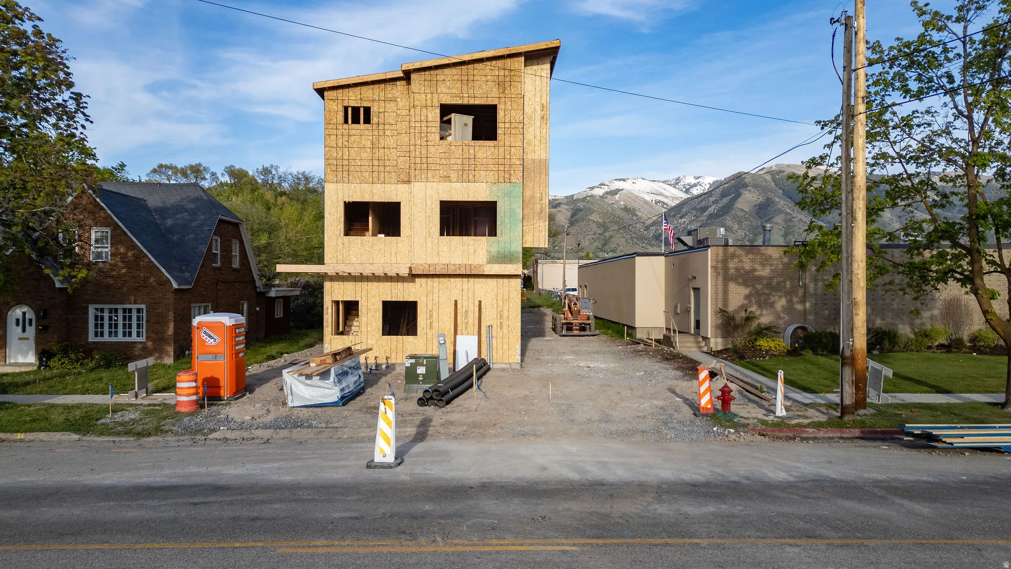 Property in mid-construction featuring a mountain view