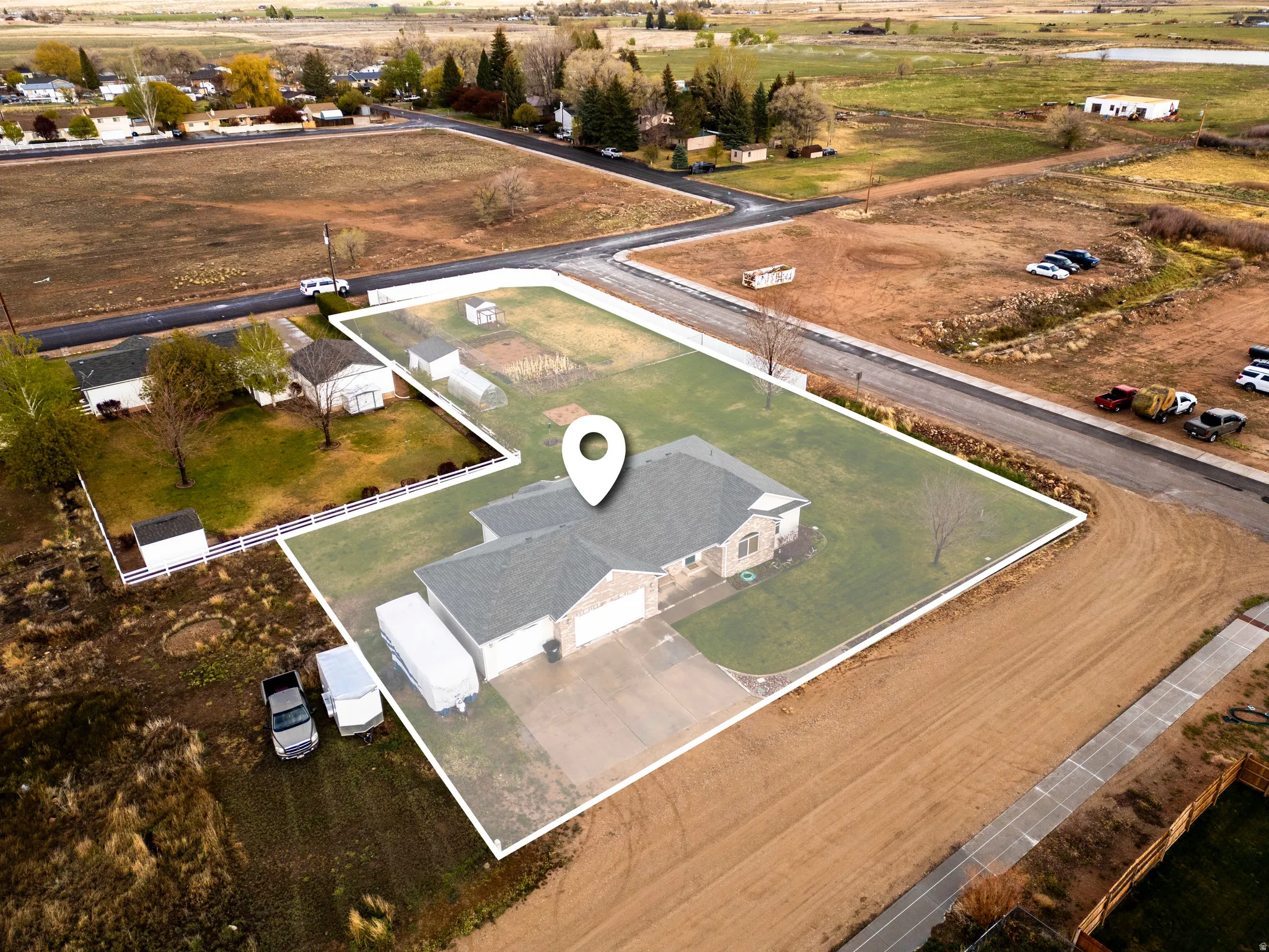 Aerial view of property's location