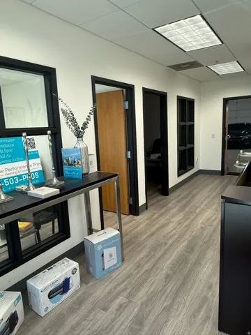 Office with a drop ceiling