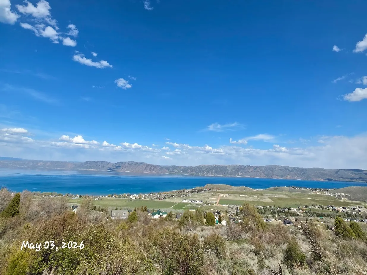 This is the view if you were looking out your front door. This lot faces Beautiful Bear Lake and the Mountains