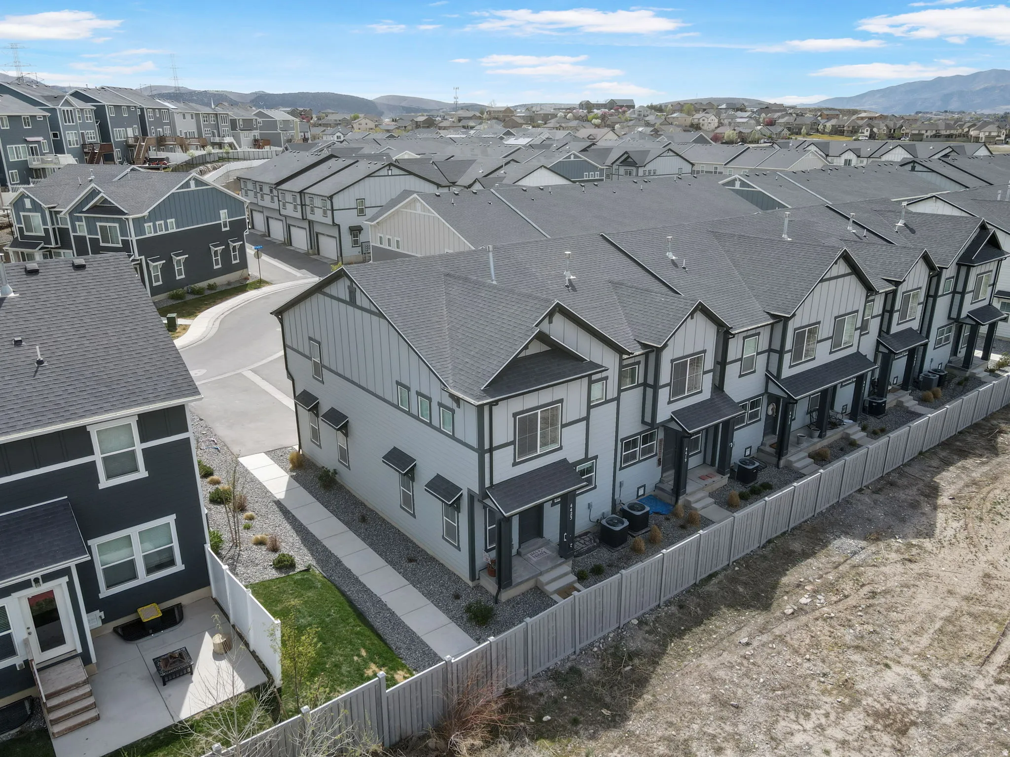 Bird's eye view of a mountain backdrop