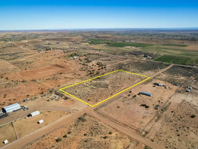 View of rural area with property boundaries highlighted and a desert landscape