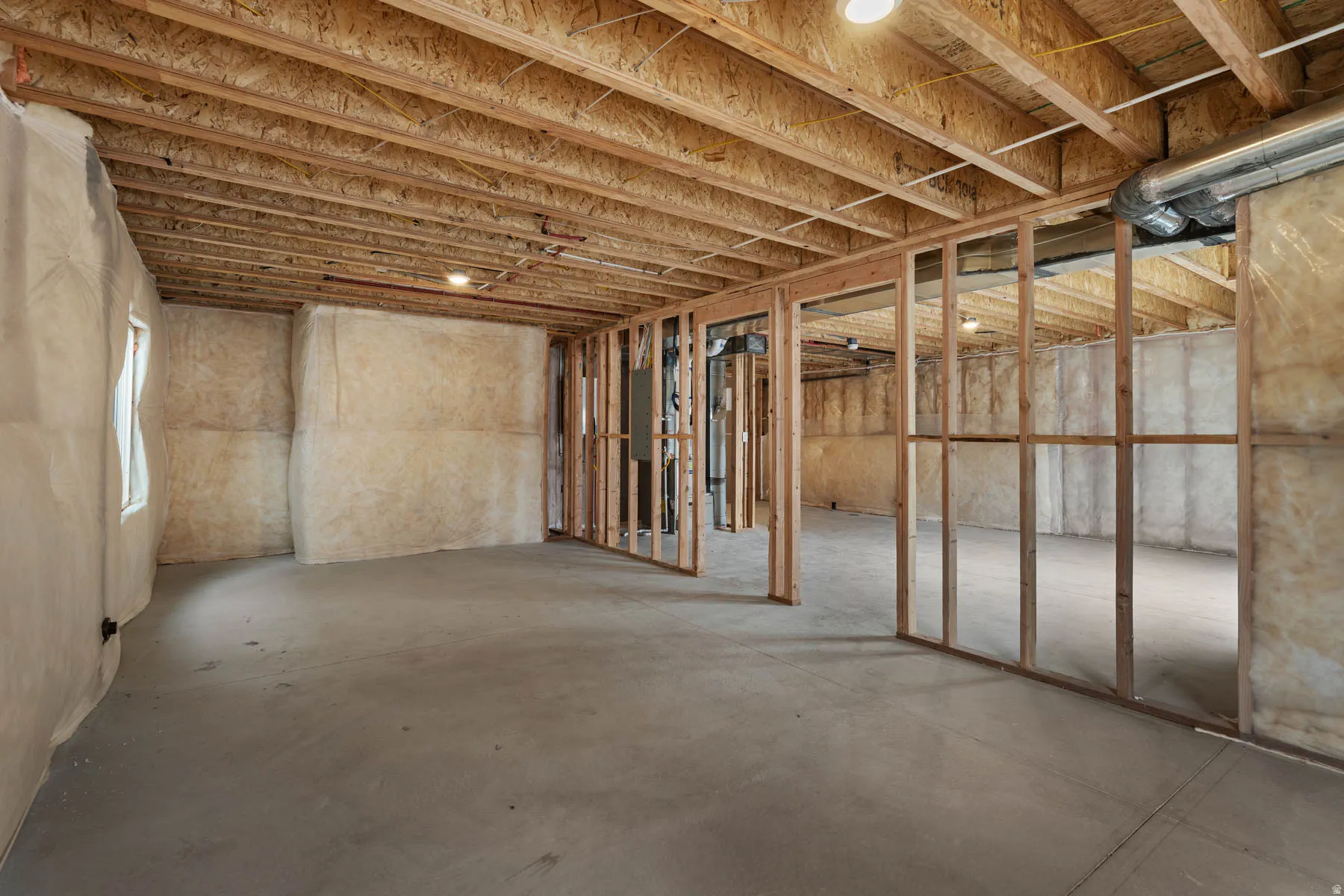View of unfinished basement