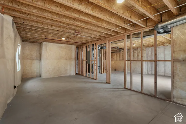 View of unfinished basement
