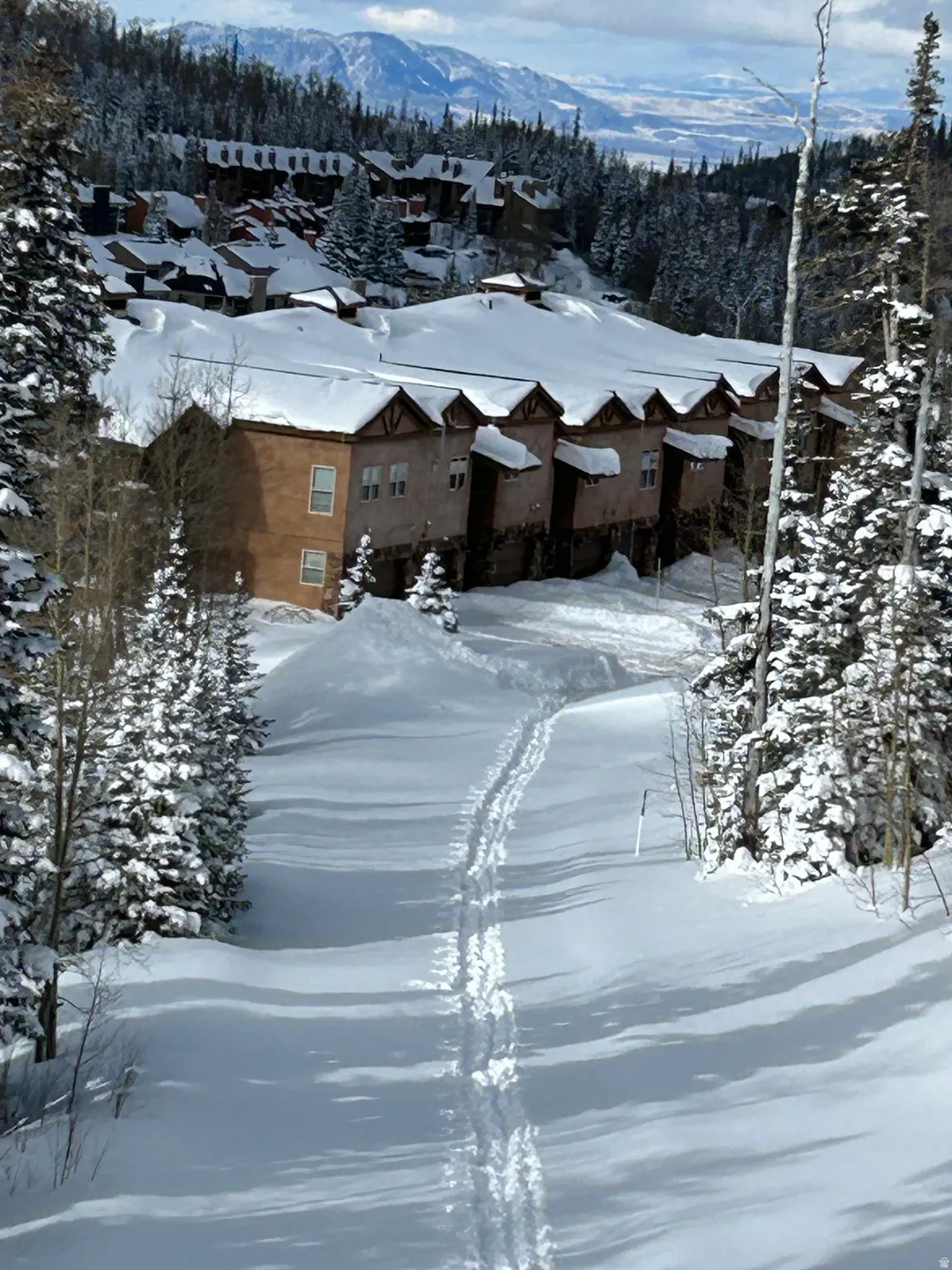 Ski trail to condo
