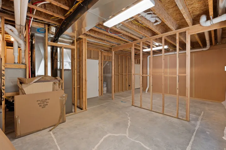 View of unfinished basement