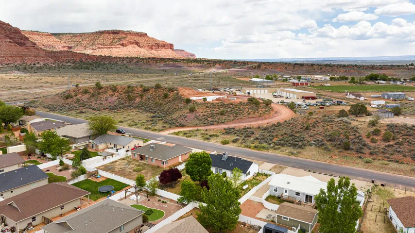 Aerial view of residential area