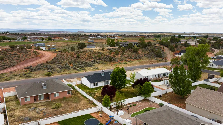 Aerial view of residential area