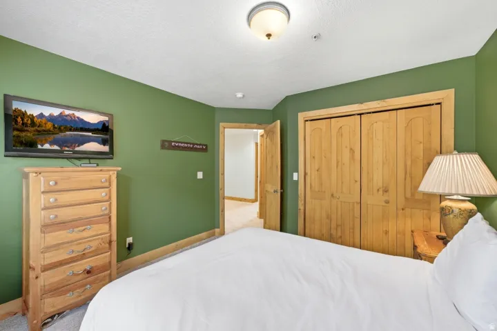 Bedroom with a closet and carpet