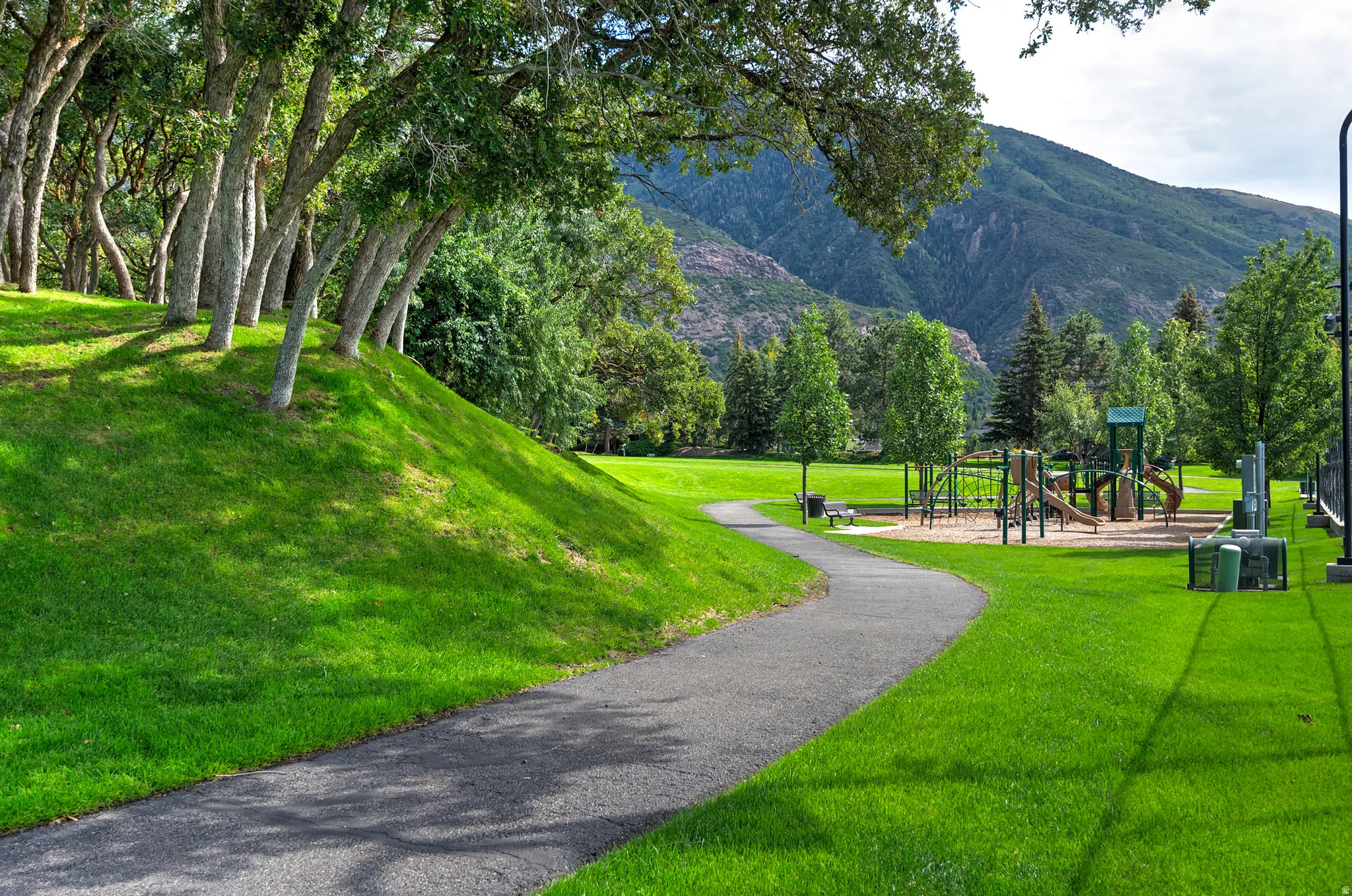 Walking paths and playground