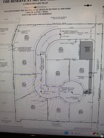Preliminary Plat. Illustrating the division and layout of the property