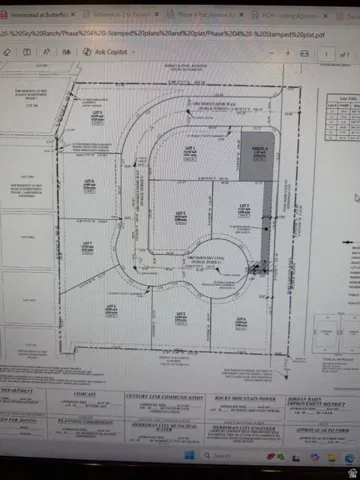 Plat Map, Phase 4. Illustrating the division of the property into individual lots and designated areas