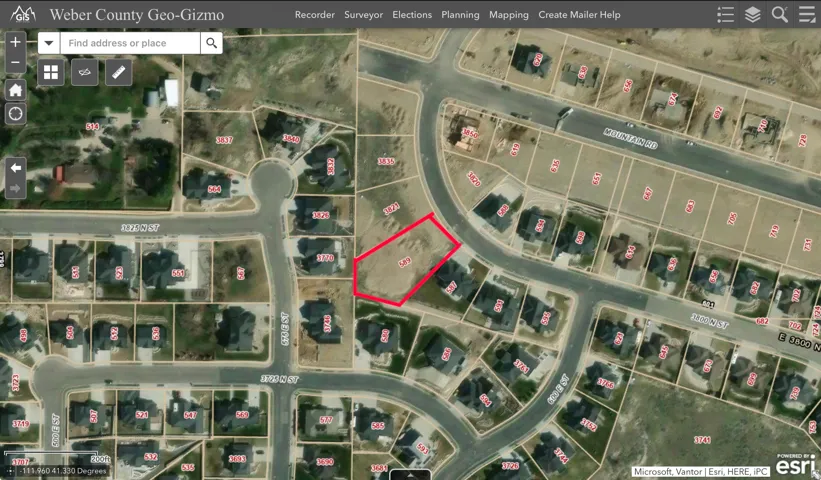 Aerial view of property's location
