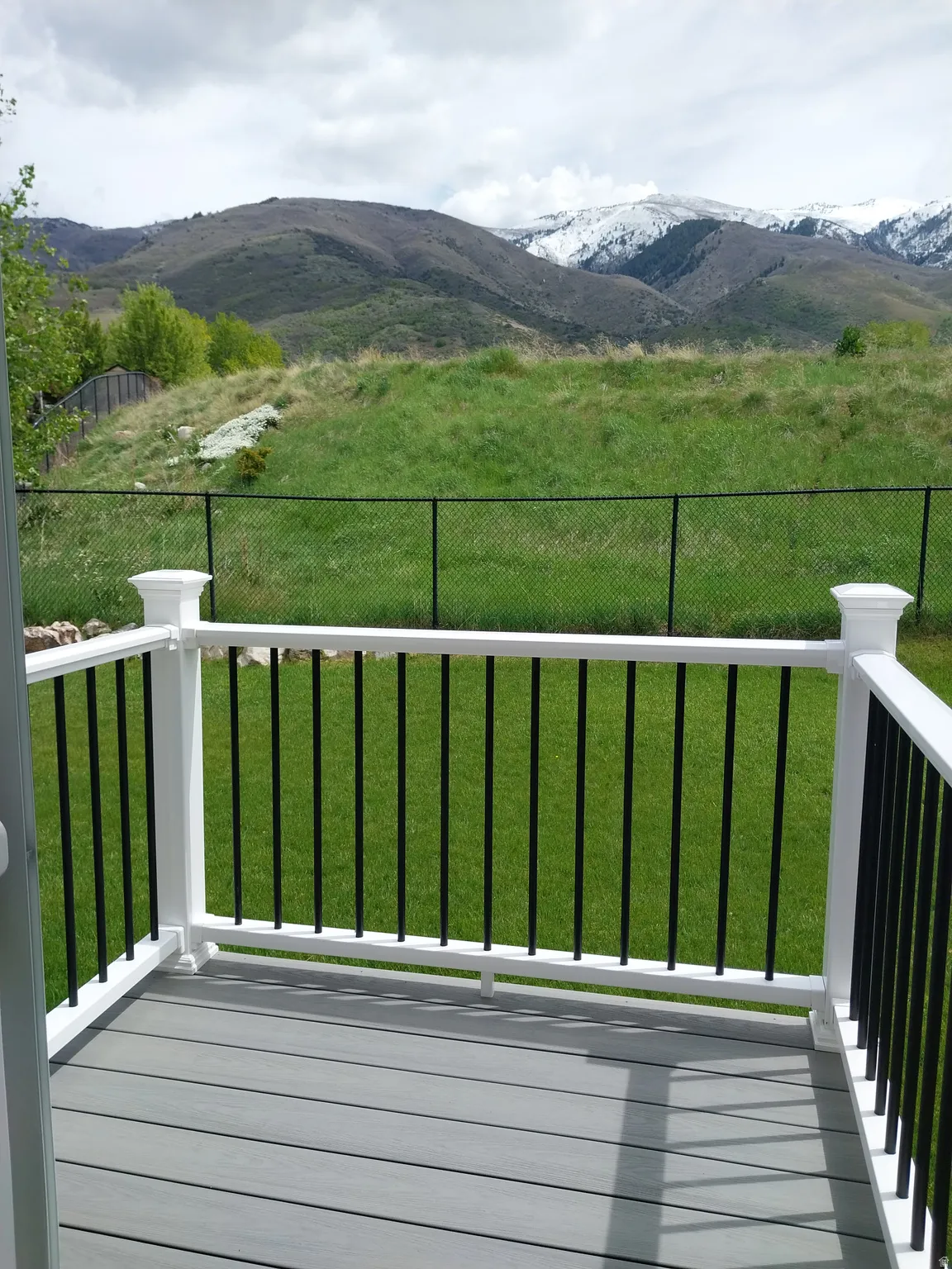 Trex deck with a mountain view