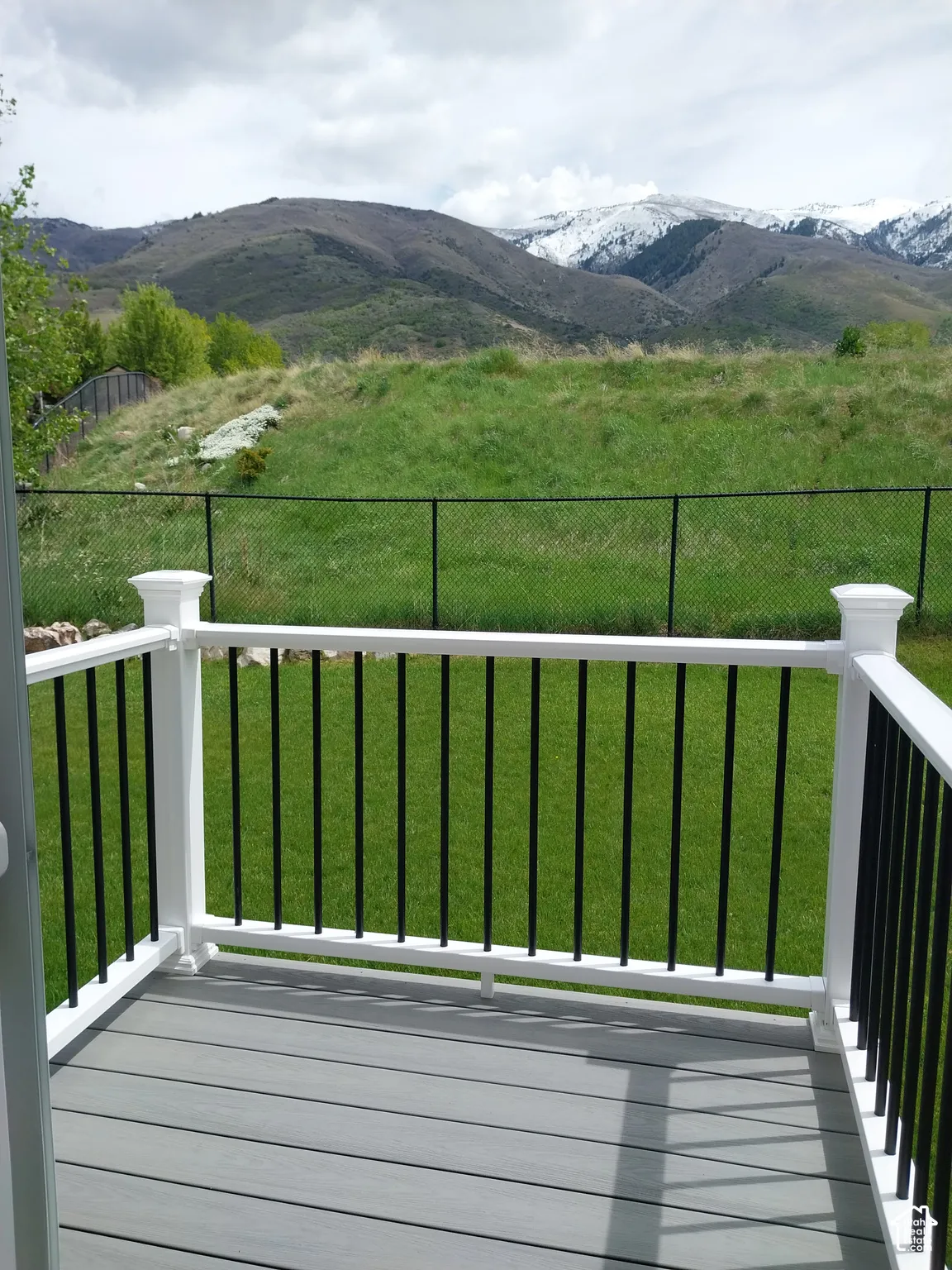 Trex deck with a mountain view