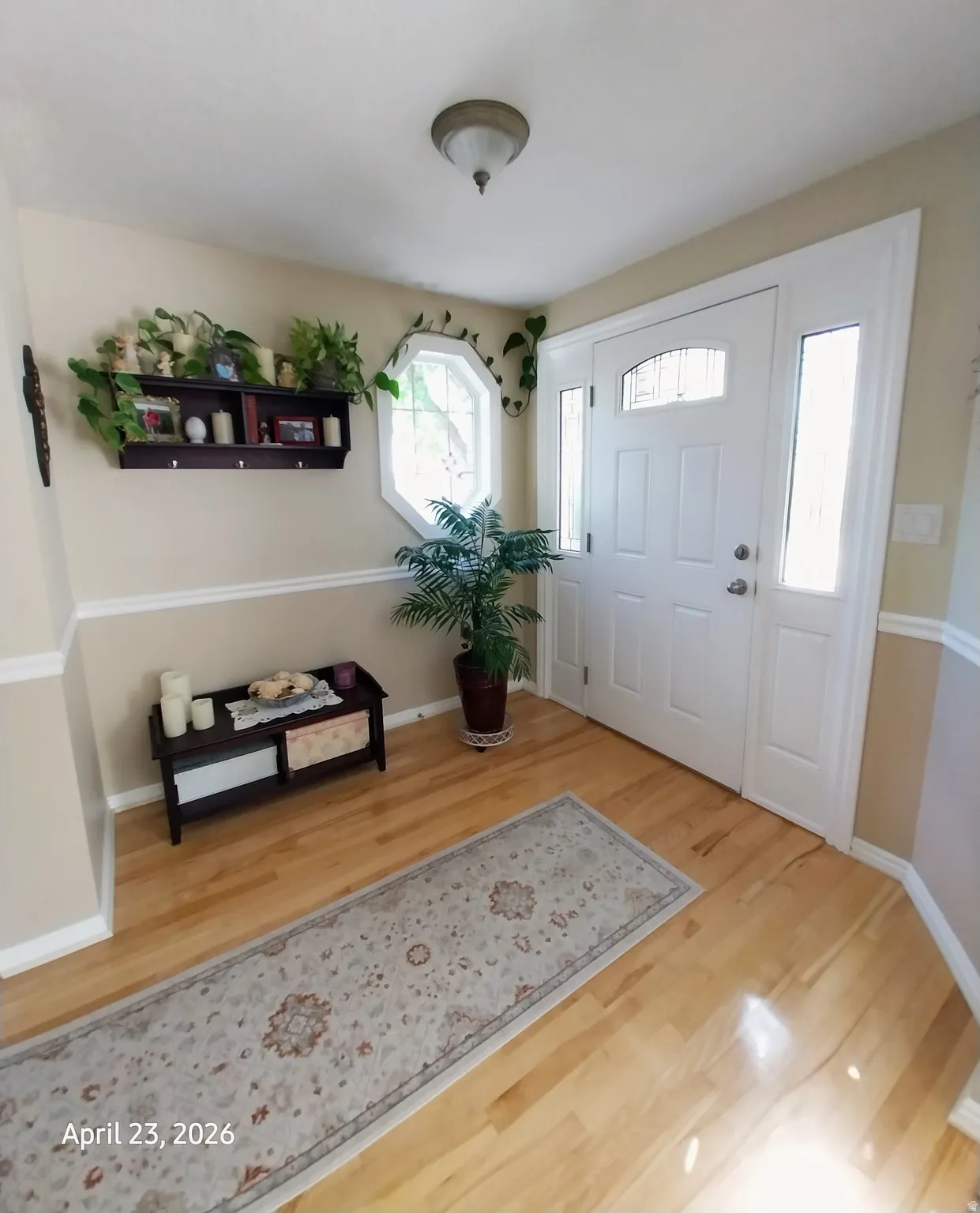 Entryway featuring light wood-style flooring