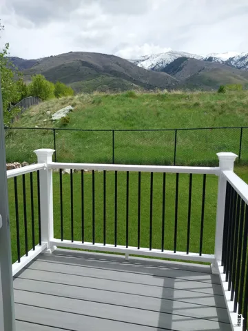 Trex deck with a mountain view