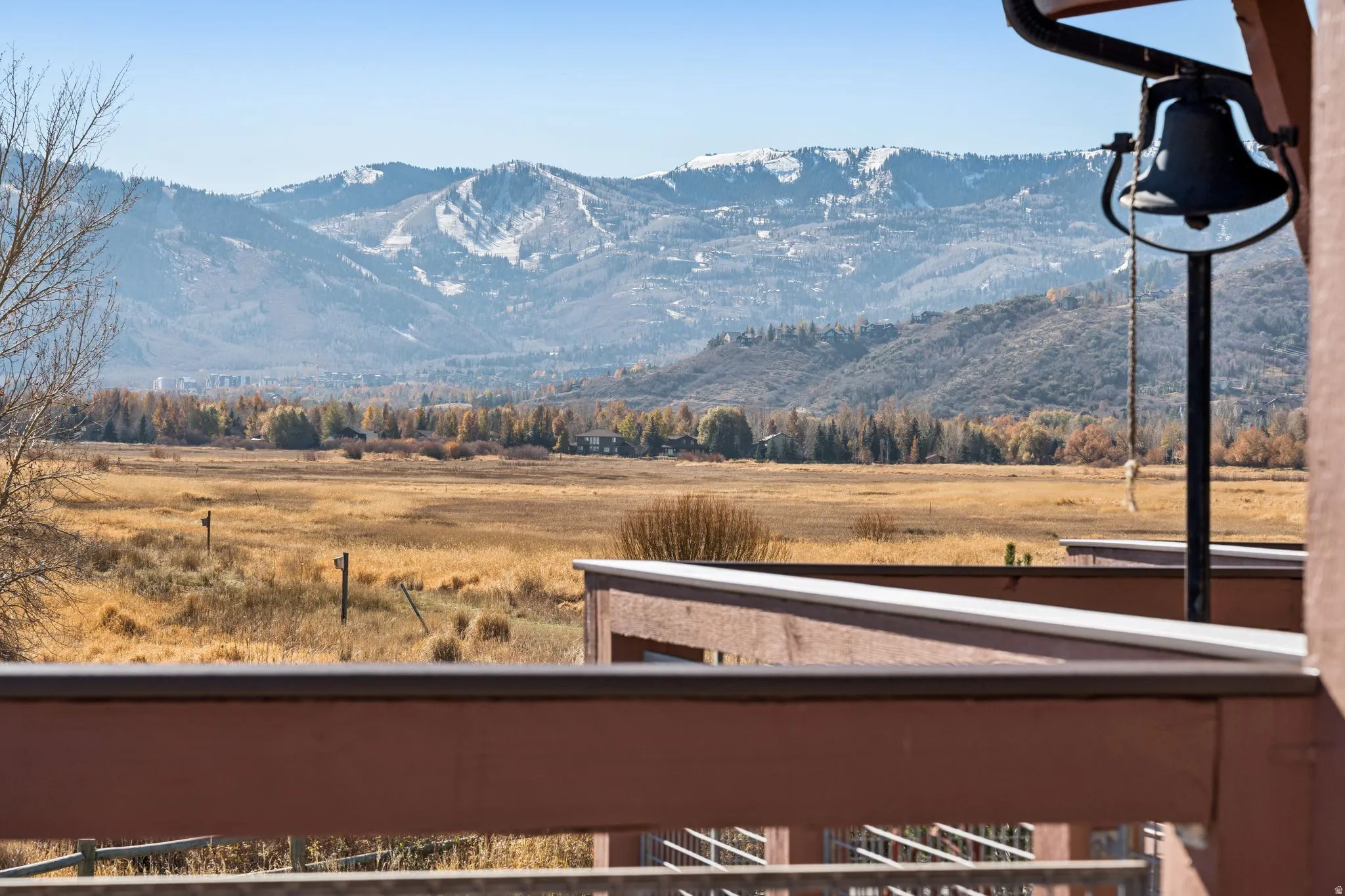 Expansive mountain scenery with snow-capped peaks