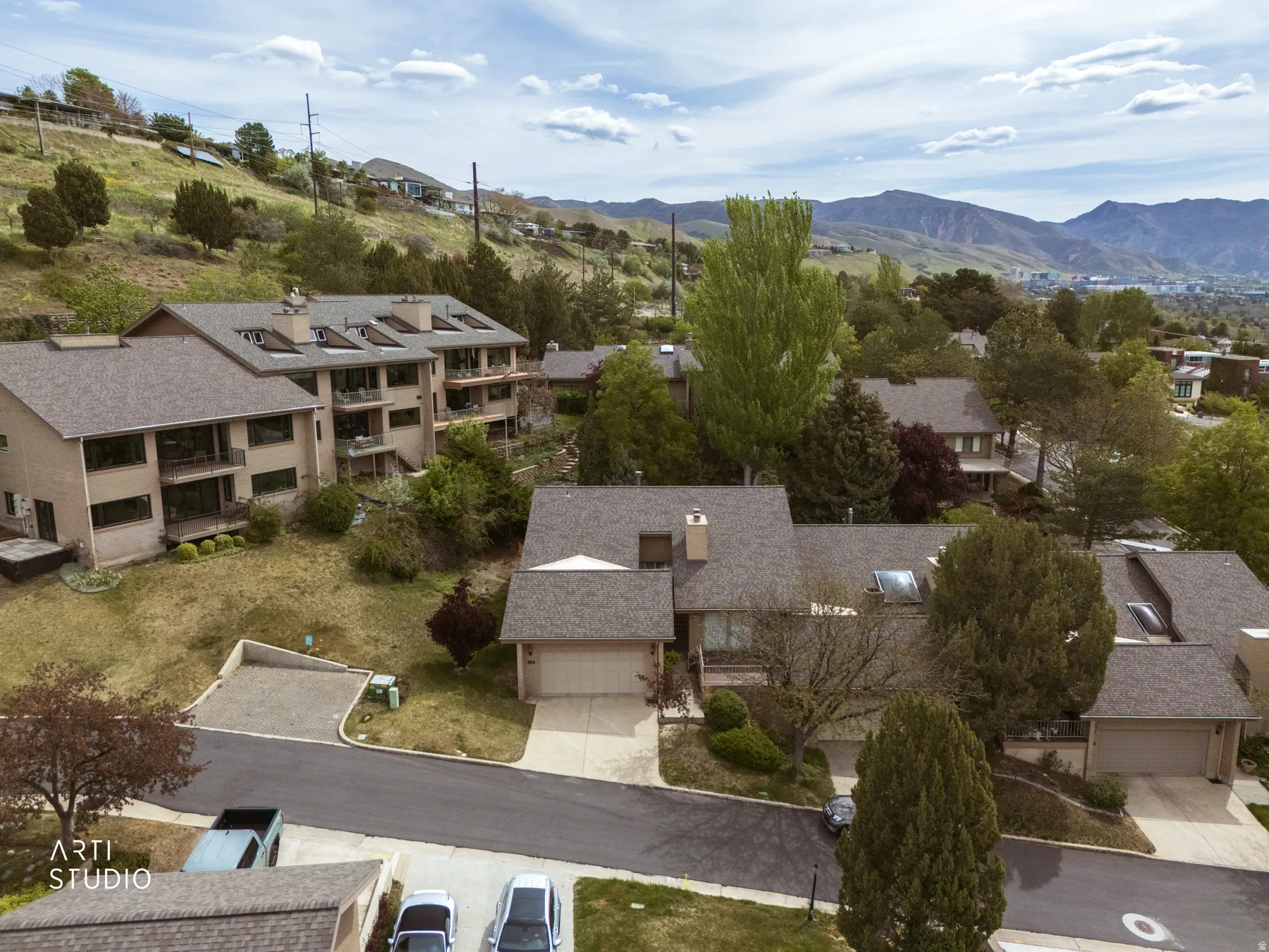 Aerial perspective of property