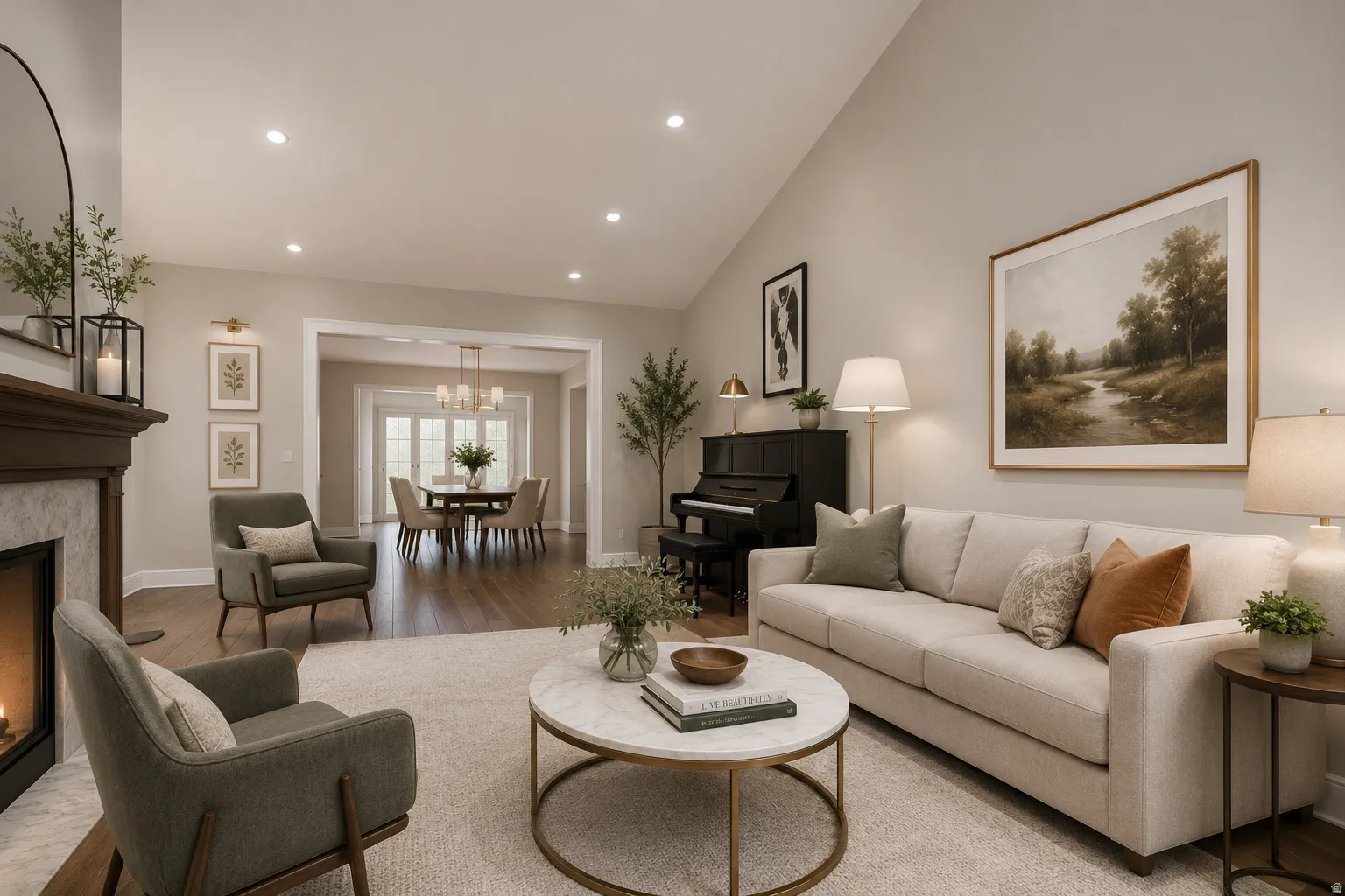 Virtually staging showing potential updating to colors and lighting.