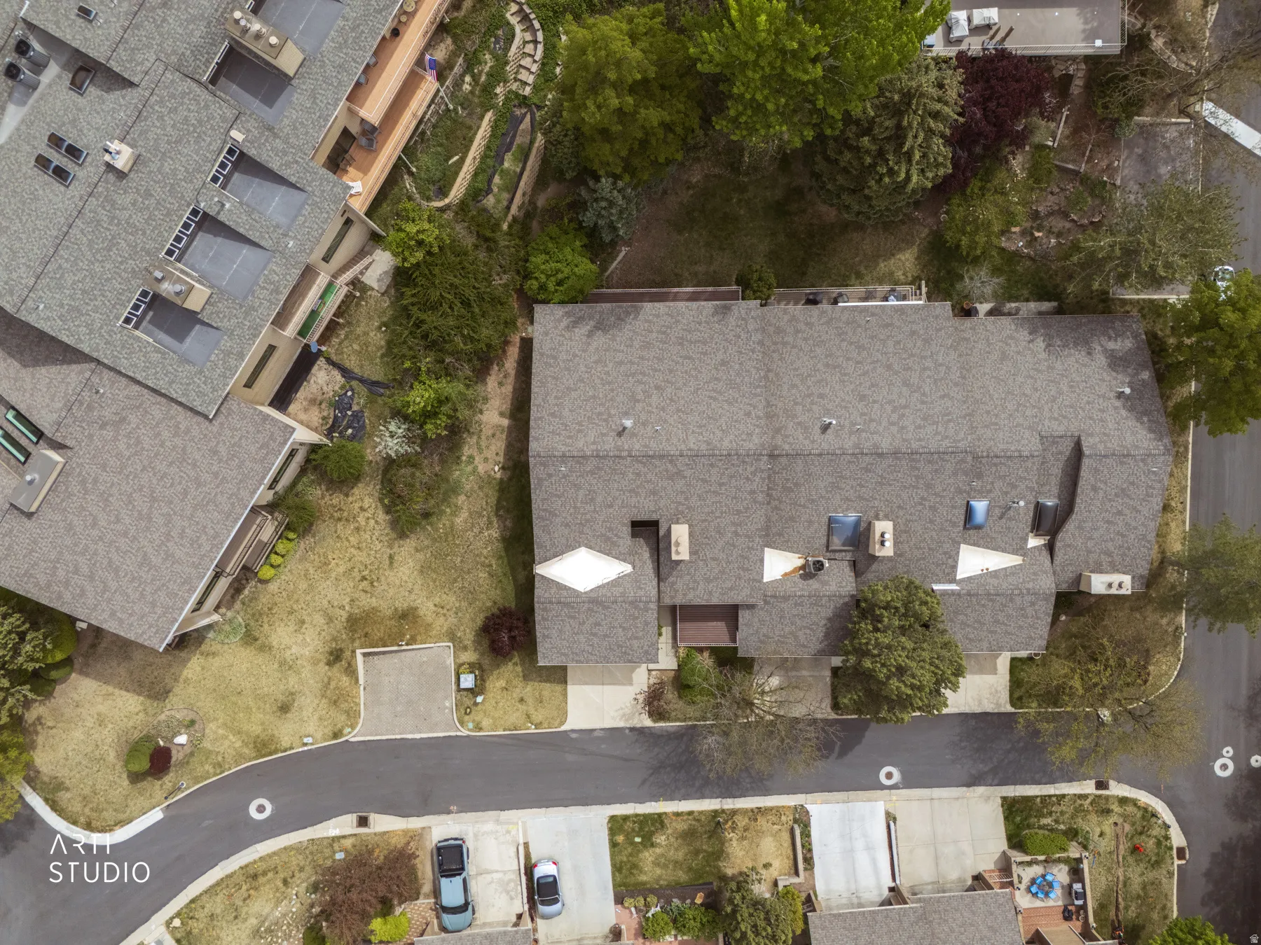 Overhead view of property