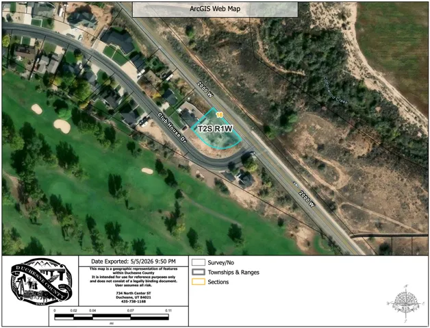 Property Map. Illustrating the geographic representation of features within Duchesne County for the property