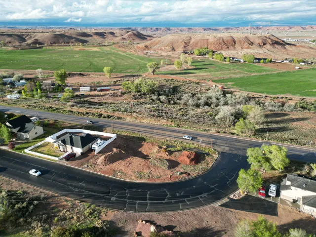 Aerial perspective showcasing a residential lot looking NORTH