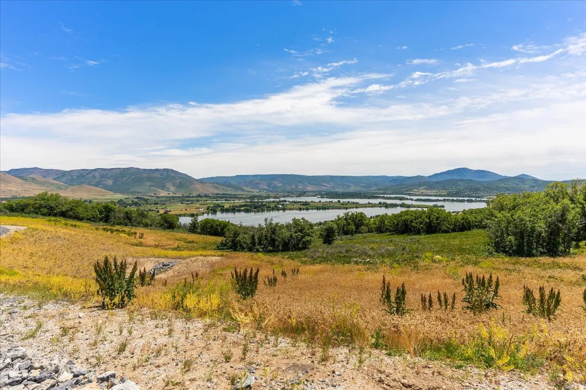Mountain view with a large body of water