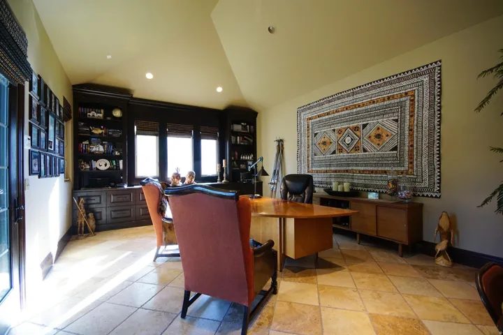 Spacious room with diagonal tile flooring