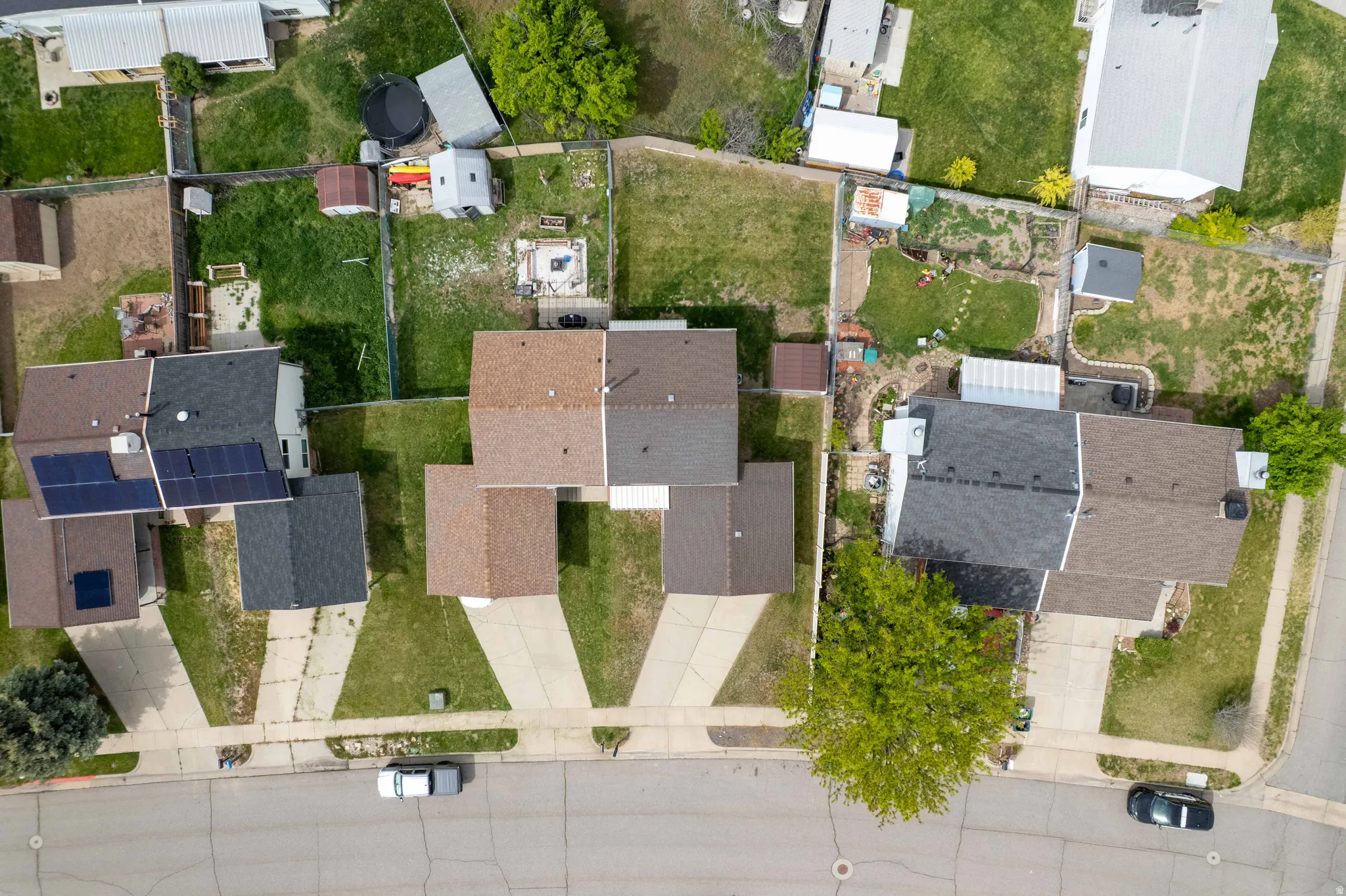 Aerial view of residential area