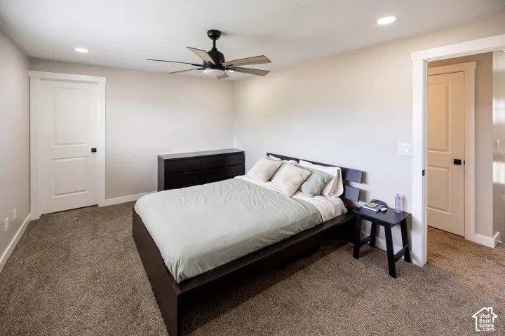 Master Bedroom with recessed lighting  and ceiling fan