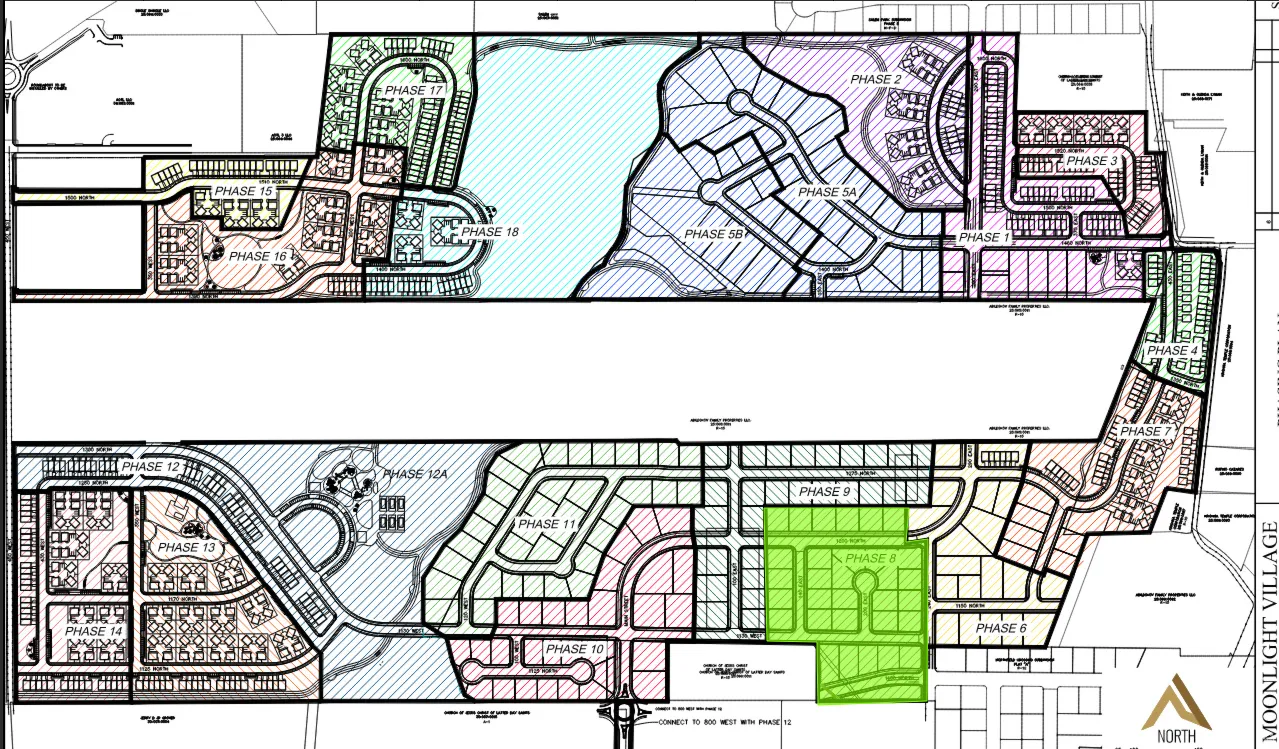 Master plan. Illustrating the phased development of the property