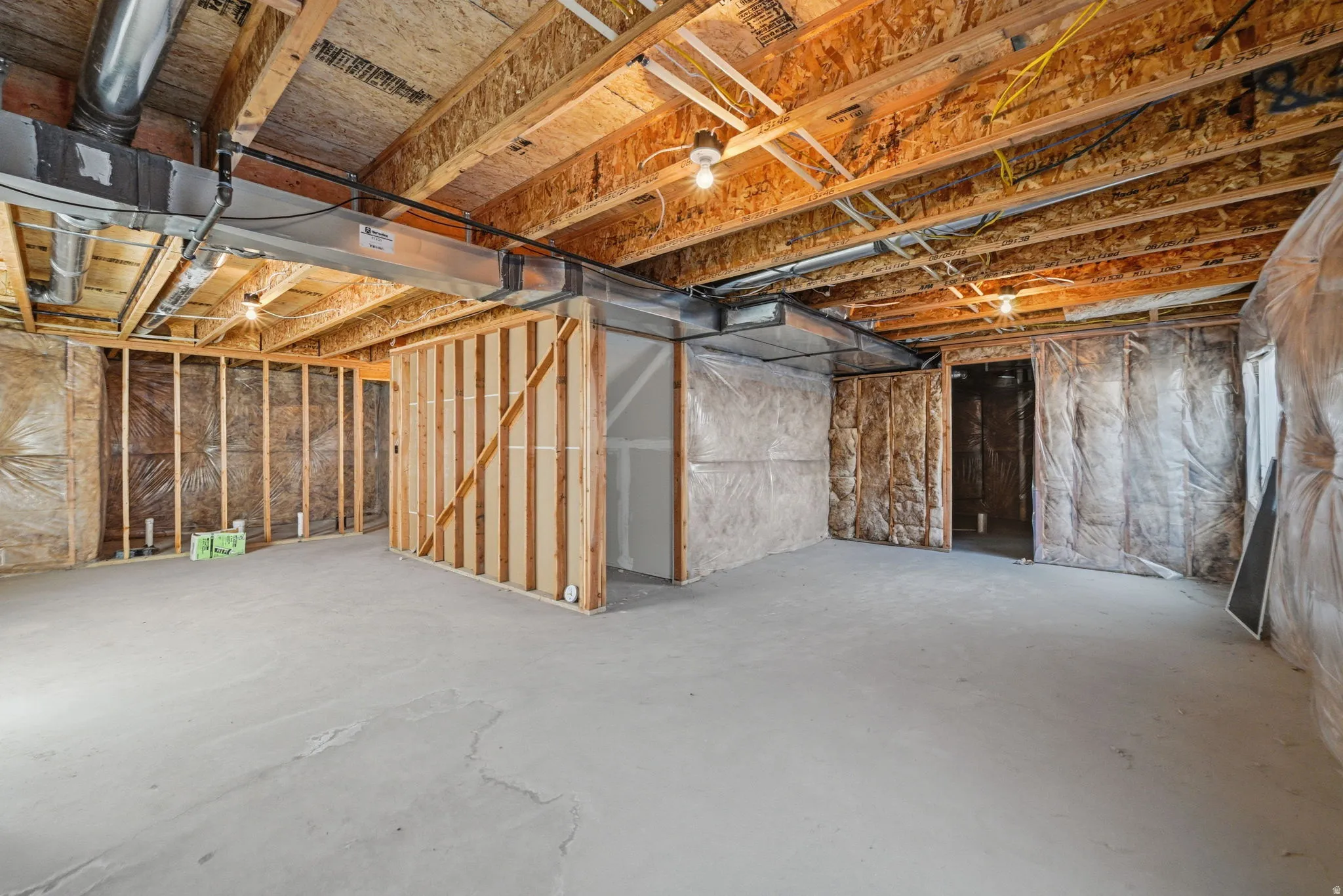 View of unfinished basement