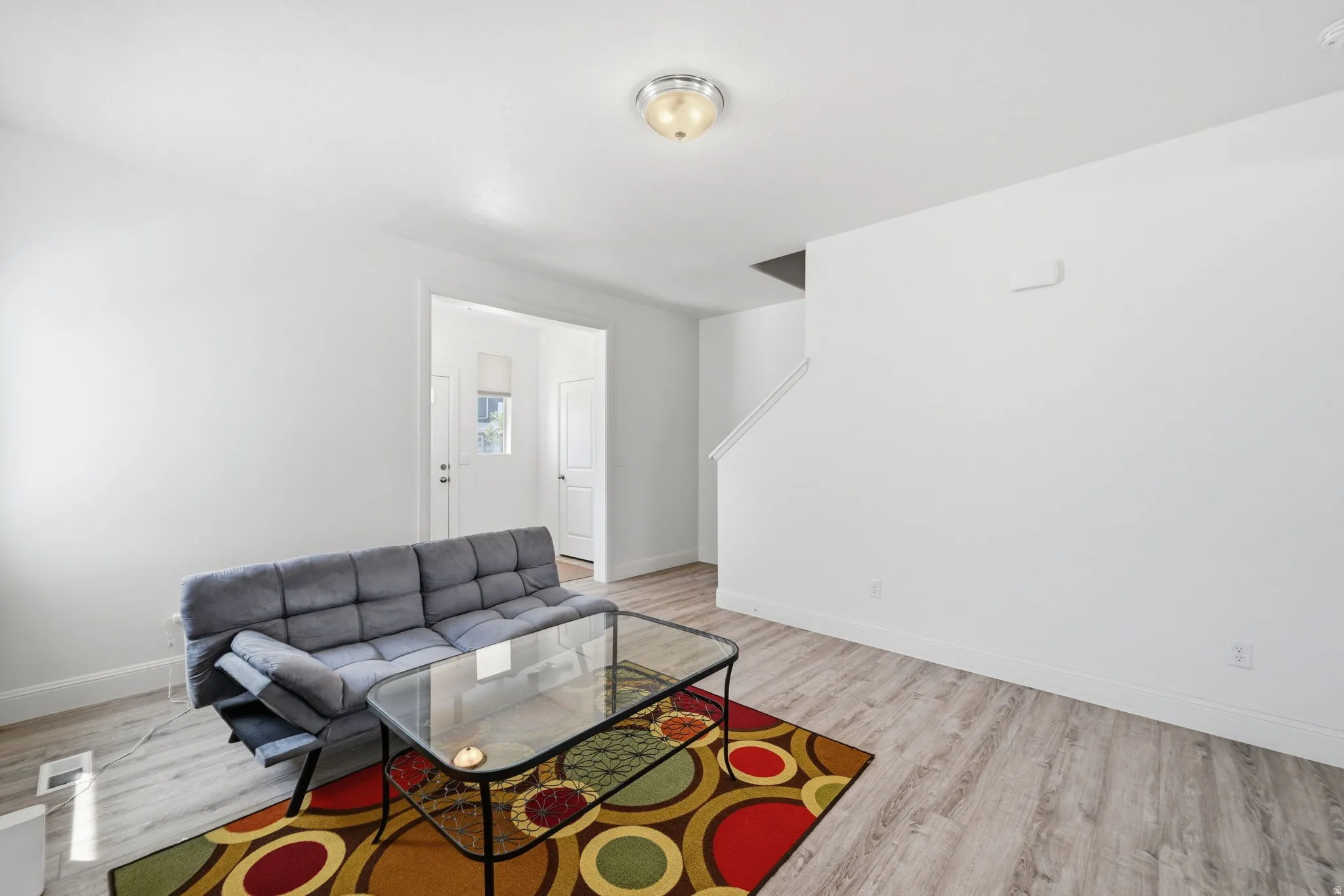 Living room featuring light wood finished floors