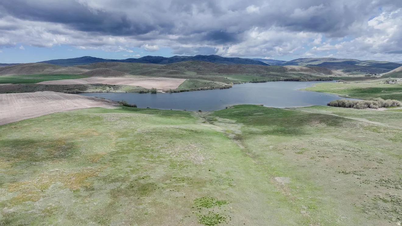 Expansive, undulating green hills with distant mountains -looking at tax parcel rp0928