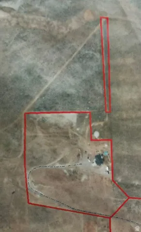 Aerial View. Depicting the property boundaries and land features
