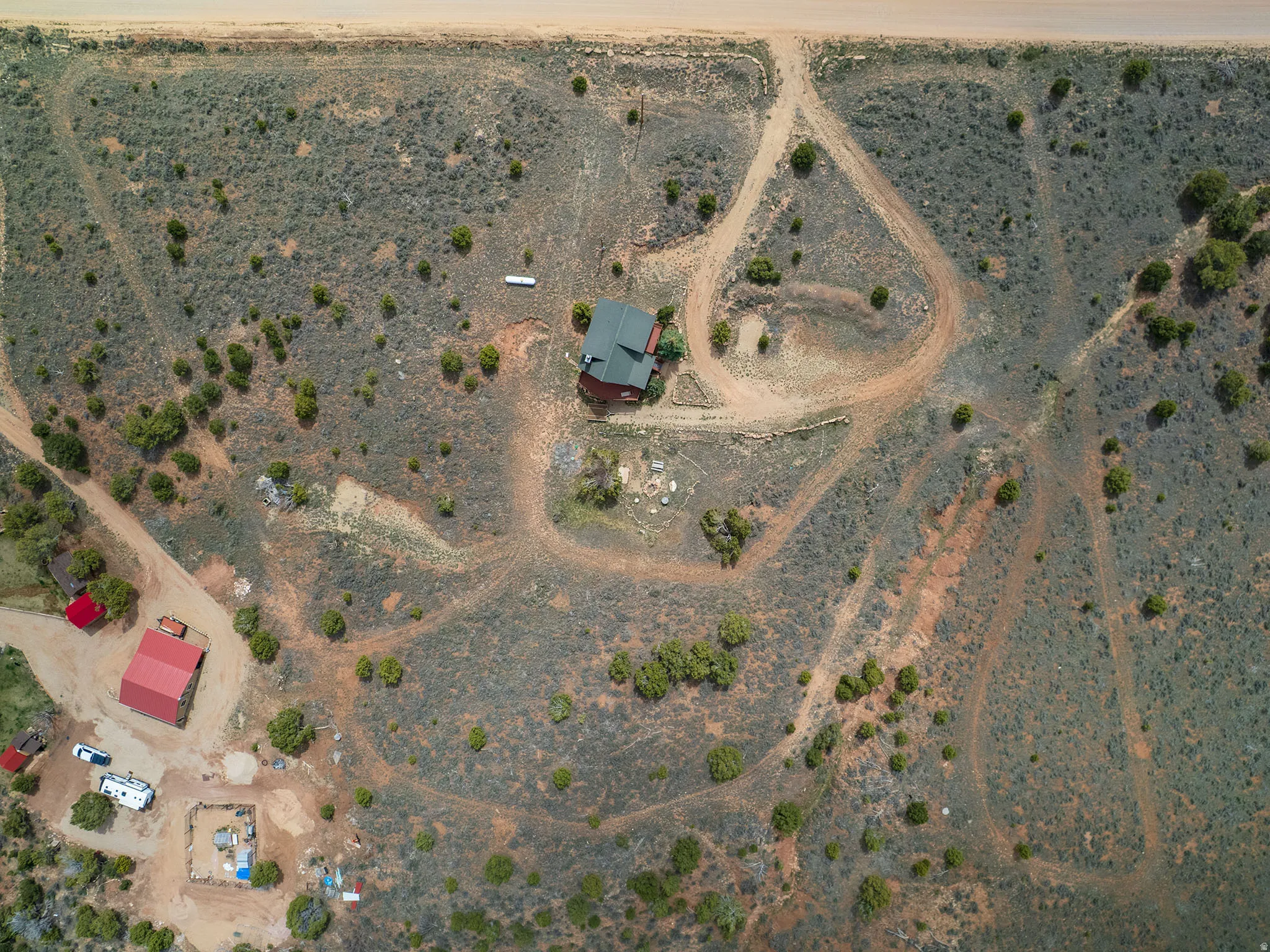 Aerial overview of property's location featuring rural landscape